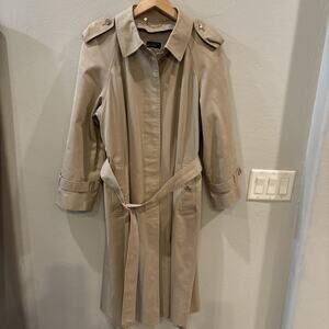 Vintage Sanyo Carol Cohen Made in Japan Khaki Trench Coat Size 10P